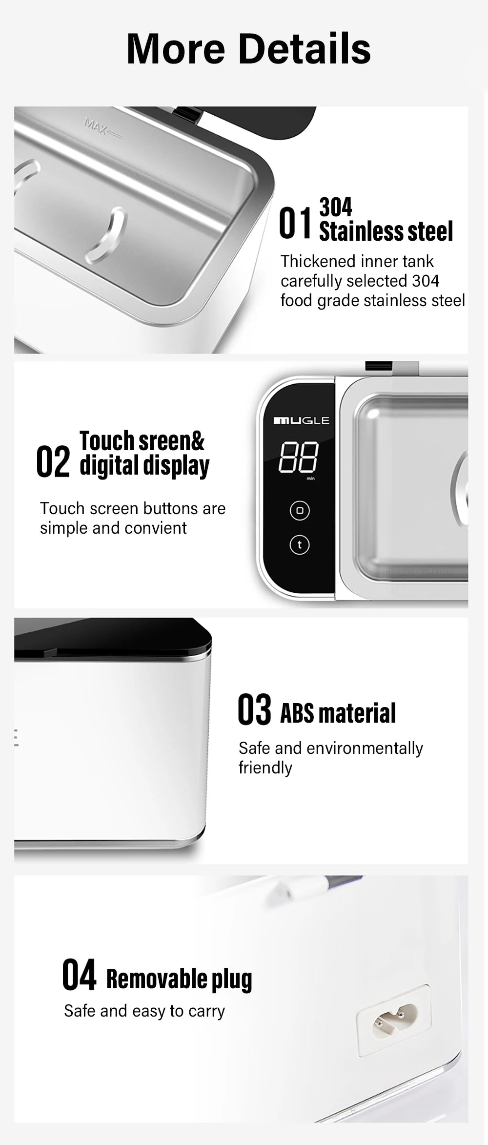 Ultrasonic Cleaner Ultrasound Glasses Cleaning Machine for Glasses Jewelry Cleaner 46kHZ High Frequency Ultrasound Washing Bath