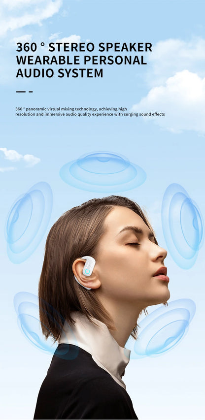 Wireless Bluetooth Headphones With Microphone Bone Conduction Earphones Handsfree Noise Canceling Headset For Driving Audifonos
