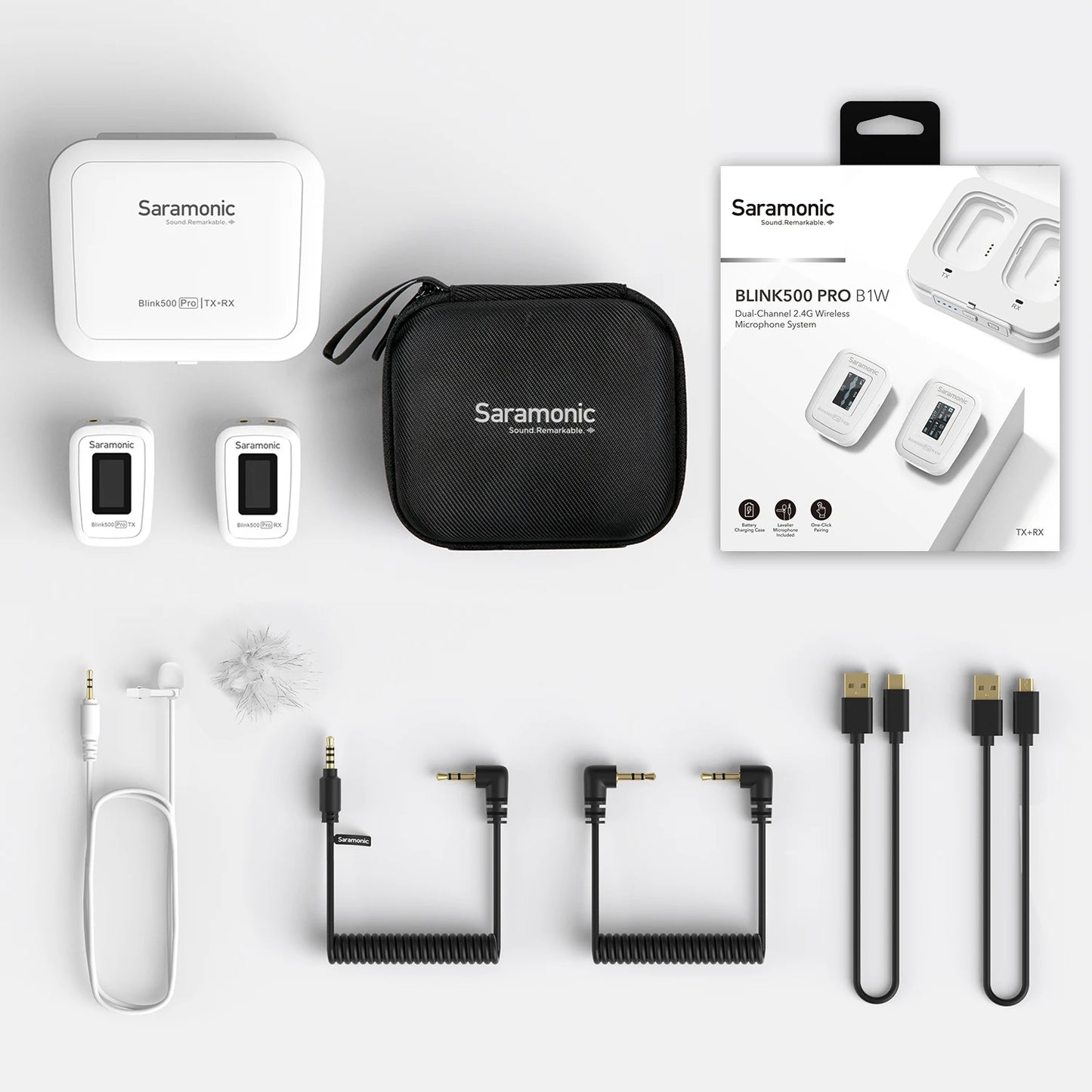 Saramonic Blink500 Pro Wireless Lavalier Microphone for iPhone Android PC Computer DSLR Cameras Youtube Recording Streaming Vlog