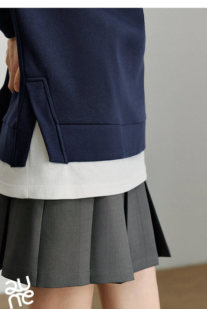 TOYOUTH Women Hoodies Sweatshirt 2025 Autumn New Plush Flower Printed Contrasting Color Splicing Fake Two Piece Cotton Pullover