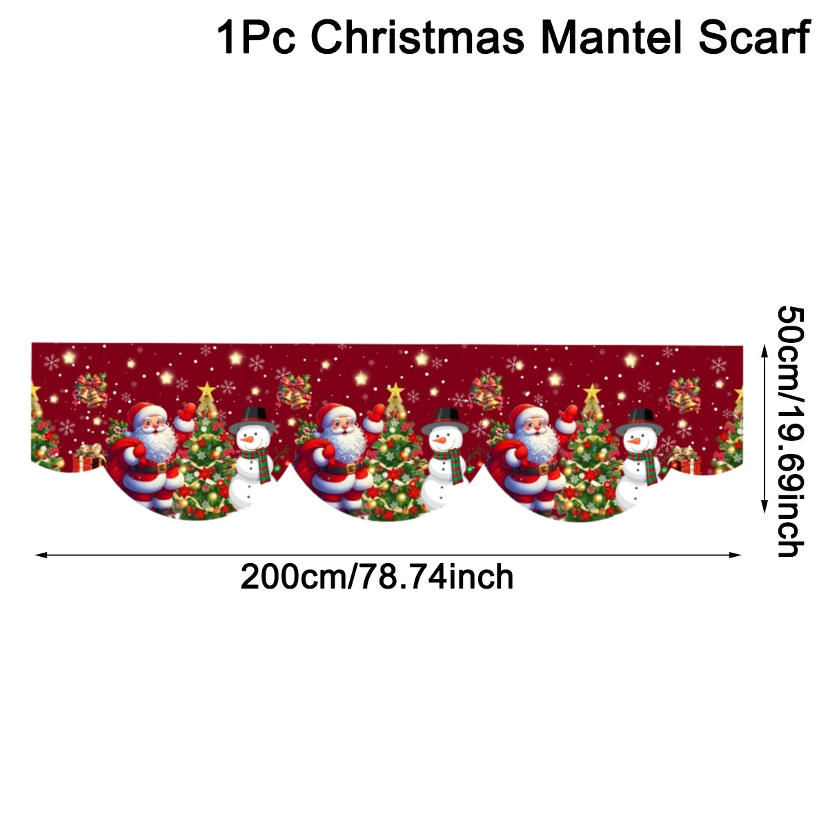 Christmas Santa Snowman Fireplace Mantel Scarf Christmas Decorations for Home 2025 Living Room Xmas Navidad New Year Gifts 2026