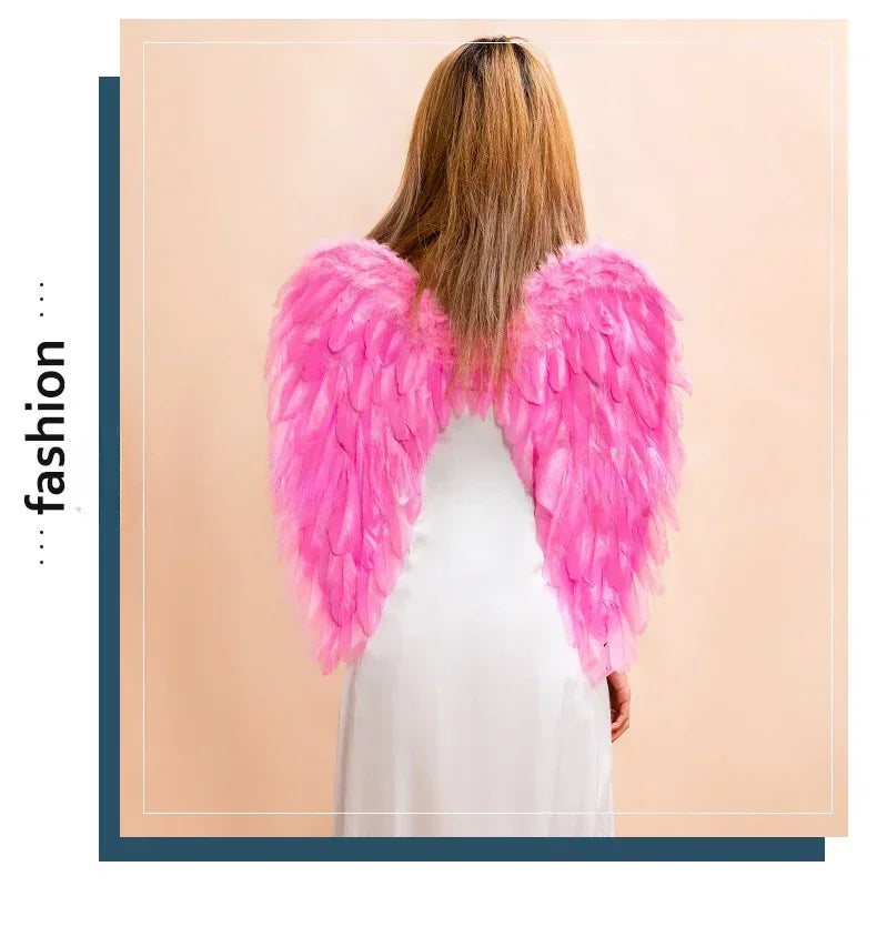 White Angel Feather Wings Festival PartyDecoration Props Scene Decoration Children Adult VictoriasSecret Fashion ShowPerformance