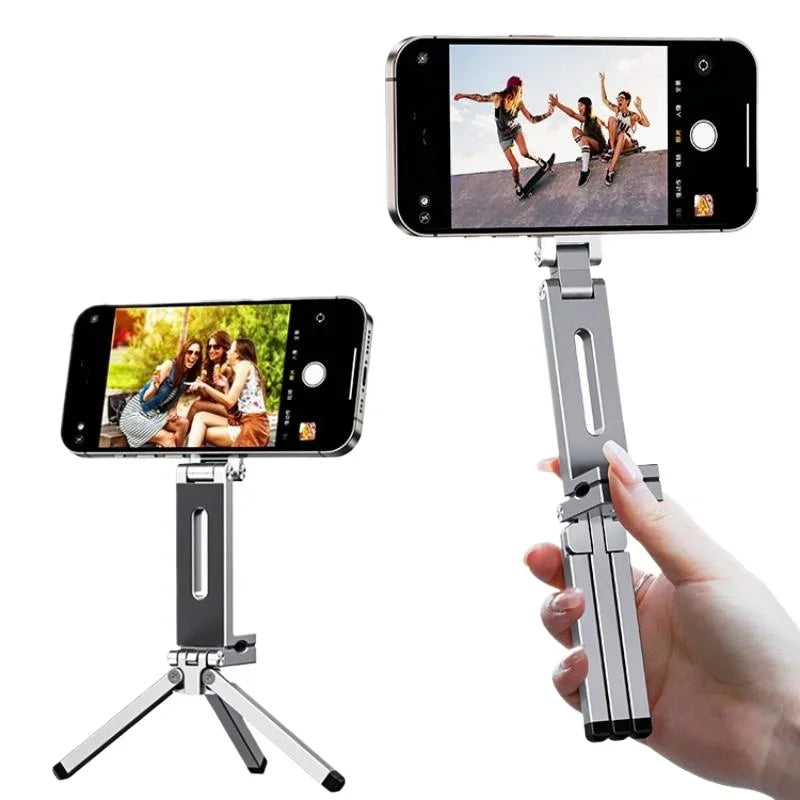 Adjustable Magnetic Phone Tripod Stand with 1/4'' Port, Ultra-Light Aluminium Phone Mount for iPhone Series, for Travel, Vlog