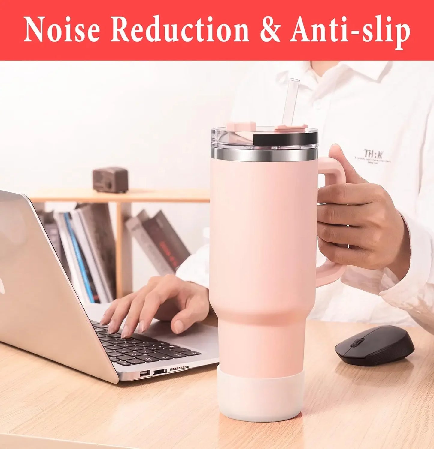 2Pcs Silicone Boot for Stanley Cup Accessories Tumbler Protective Cup Bottom Sleeve Cover Fits 30oz 40oz
