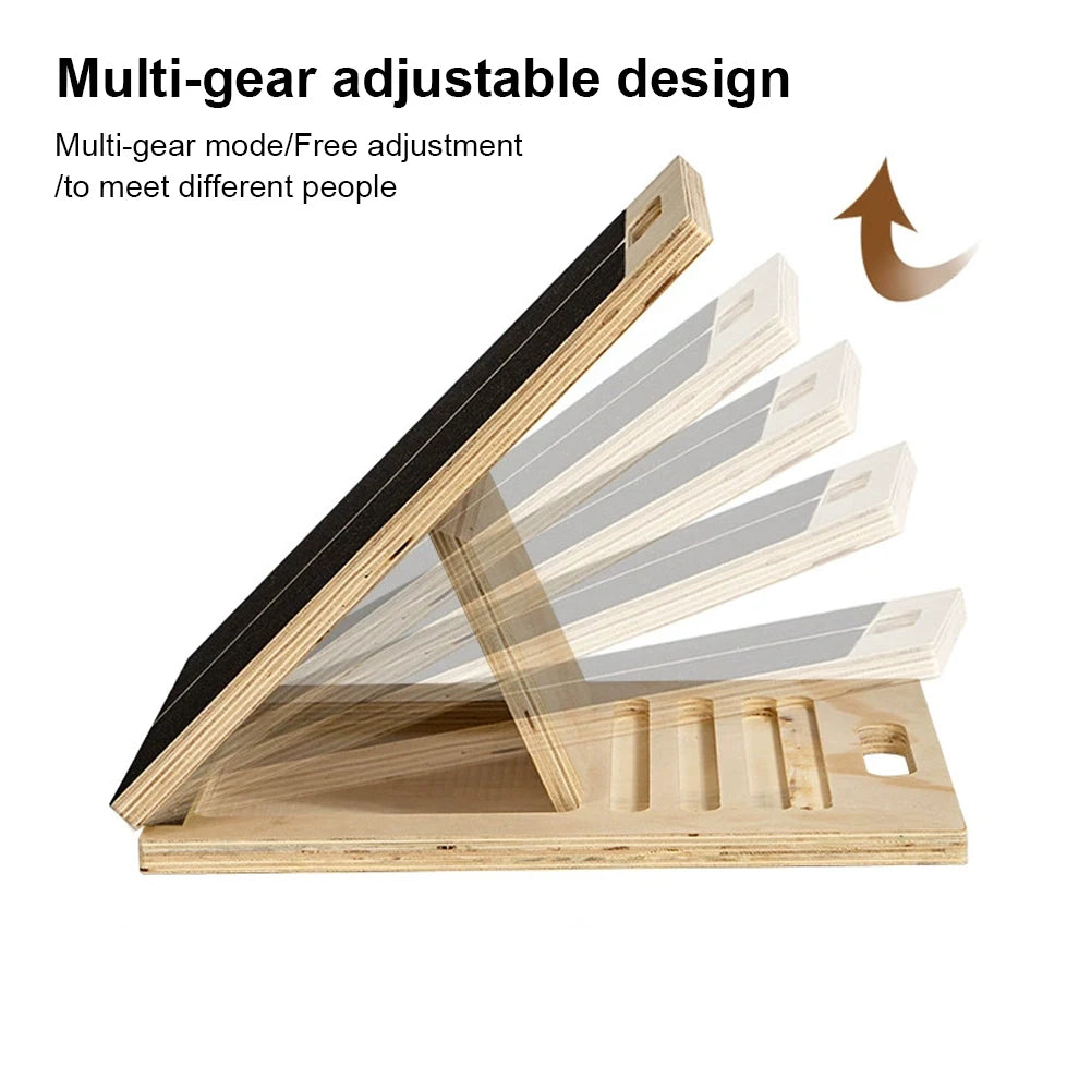 Wooden Slant Board Adjustable Incline Board Portable Calf Stretcher Heavy Duty Calf Stretch Board for Knees Ankle Heel Feet Leg