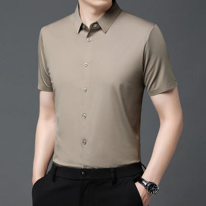 Men’s Ultra Stretch Short Sleeve Shirt – Breathable Business Casual