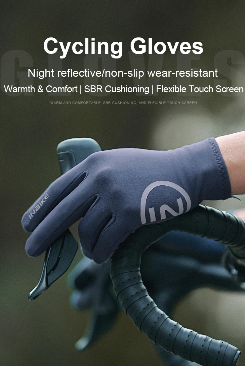 INBIKE Autumn Winter Thermal Bicycle Gloves Touch Screen Men Women MTB Road BikeGloves  Sports Fitness Outdoor Cycling Gloves