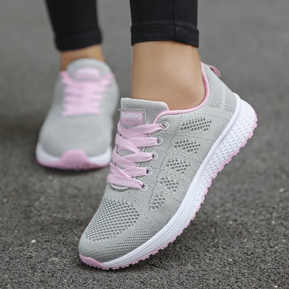 Women’s Mesh Breathable Sneakers – Lightweight Casual Vulcanized Shoes for Summer & Everyday Wear
