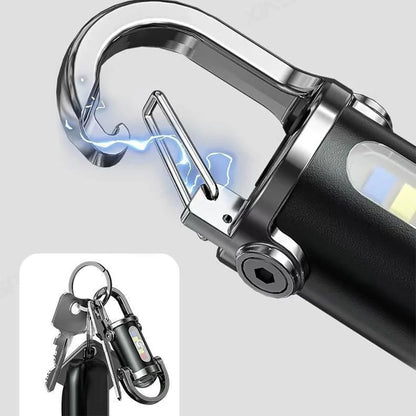 Mini Waist Mounted Keychain Flashlight Led Rechargeable Light Torch Long Range Powerful Outdoor Lights Cob For-6models Emergency