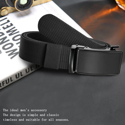 New Golf Sports Elastic Belt Tactical Belt Metal Automatic Buckle Tough Stretch Nylon Men Military Belt 115-135CM Big Size Belts