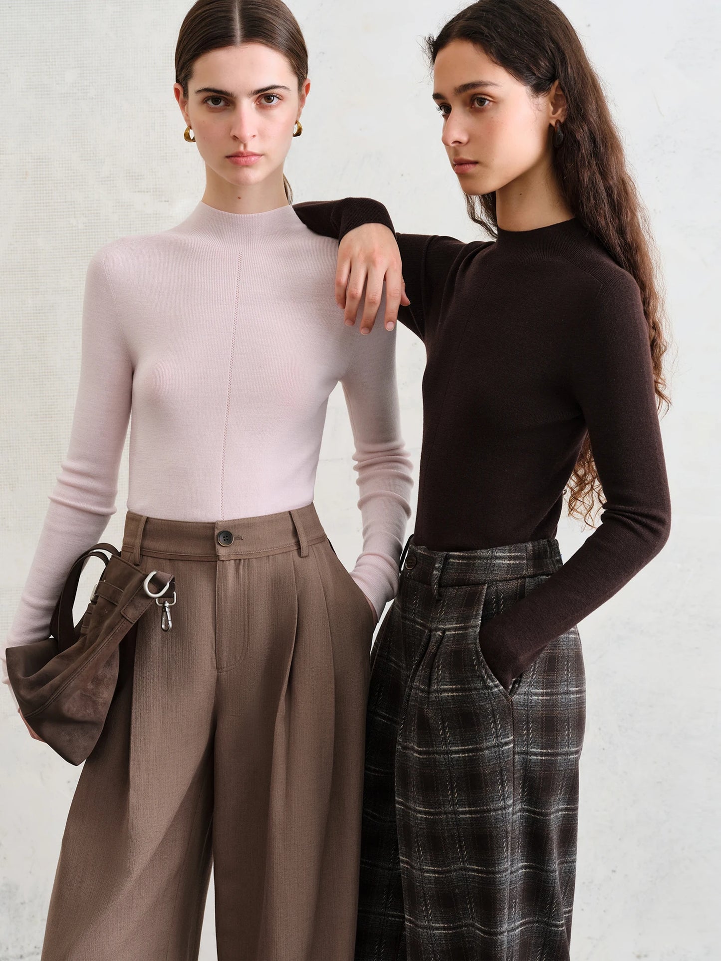 FSLE【Premium Series】German Biella Wool Autumn Super Fine Washable Seamless One-Piece Mock Neck Thermal Base Layer Shirt Women