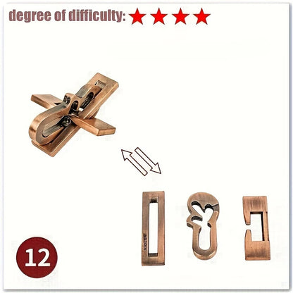 A classic intellectual metal puzzle toy, a difficult educational game toy for Christmas, Thanksgiving and birthday gifts