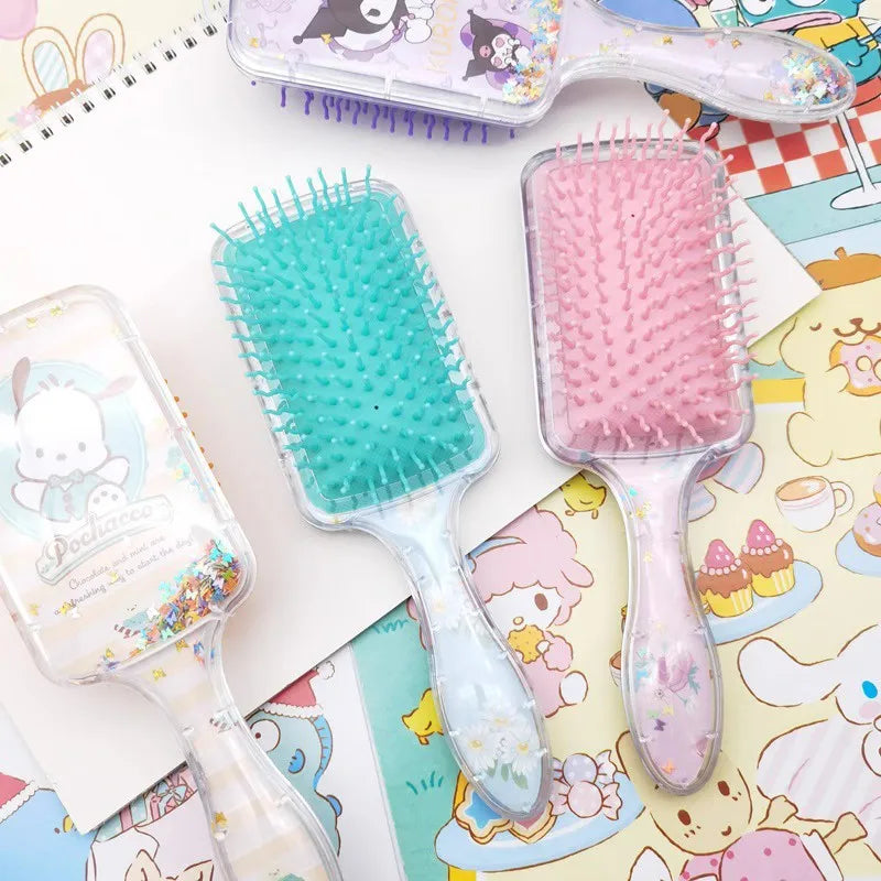 Kawaii Air Cushion Comb SanrioMy Melody Kuromi Cute Portable Massage Comb Cartoon Animation Girls Cute Comb Student Gift