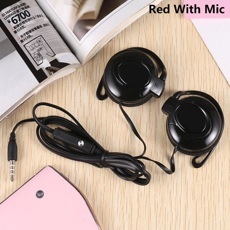 Wired Headphones Stereo 3.5MM Ear Hook Music Game Earphone With Mic For Mobile Phone PC Laptop Mp3 Mp4 Wired Headset
