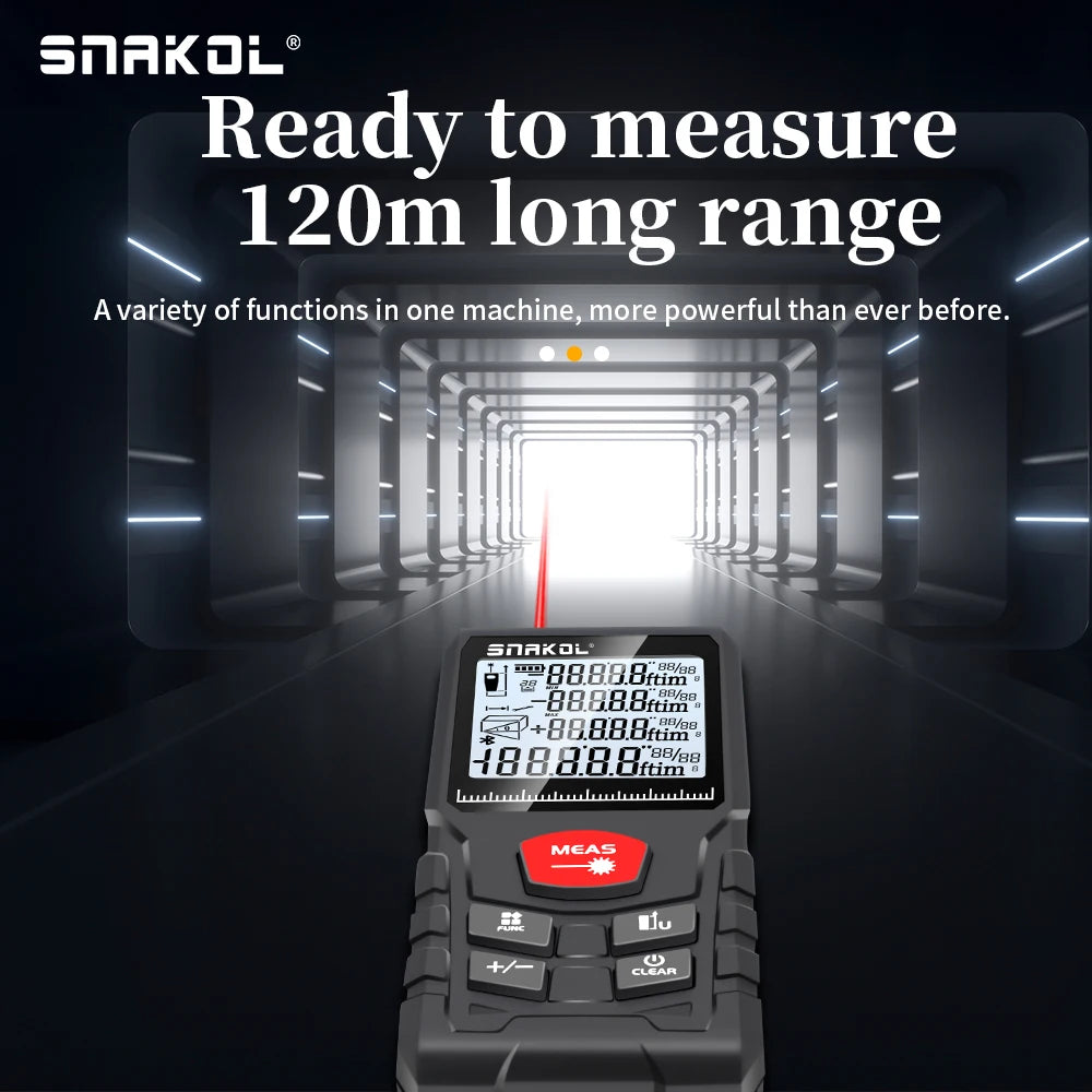 Snakol Laser Distance Meter 50m 70m 100m 120m Rangefinder Profesional Range Finder Digital Tape Measure Ruler Test Tools
