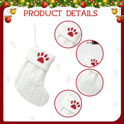 Christmas Socks Knitting Snowflake Letter Stocking Christmas Decoration For Home 2025 Xmas Tree Ornament Gift Navidad Natal 2026