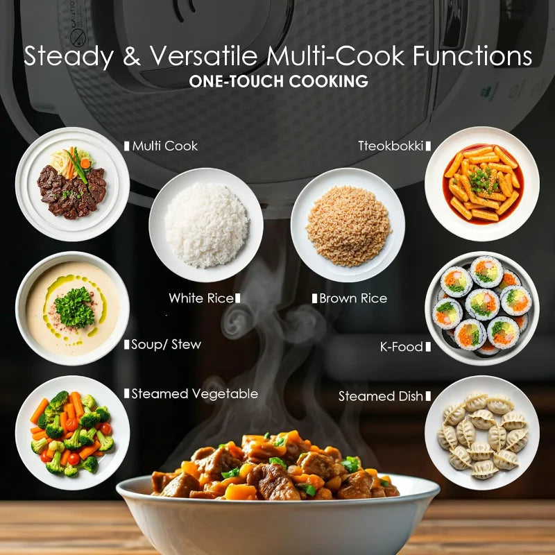 MAGiC COM rice cooker, 10Cup(Uncooked) 20cup(Cooked) Family-Sized,Steamer with Non-Stick Inner Pot,Delay Timer & Keep Warm,Black