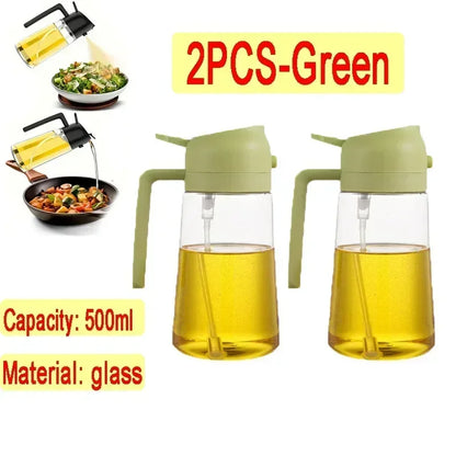 2-in-1 Glass Oil Dispenser & Sprayer | Leakproof, Non-Slip Kitchen Mister