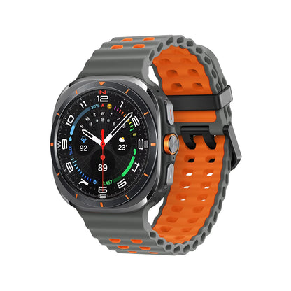 Marine Band For Samsung Galaxy Watch ultra Strap 47mm Accessories Two color Sport silicone Bracelet Galaxy Watch 7 ultra Straps