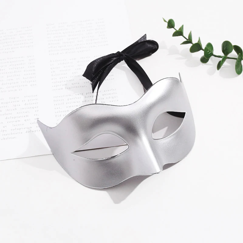 Women Man Sexy Gentleman Masquerade Mask Prom Mask Halloween Party Props Black White Retro Mask Plastic Half Face Cosplay Mask