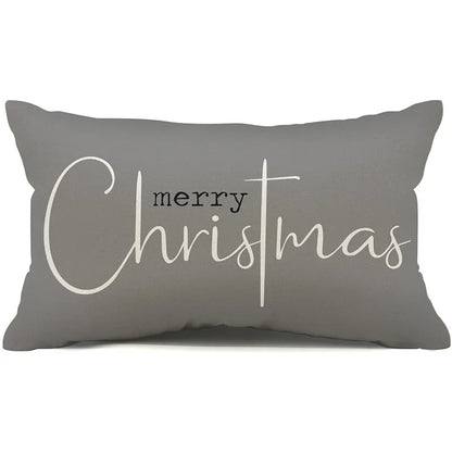 New Christmas style simple letter double-sided printed linen pillow for home decoration, sofa waist pillowcase