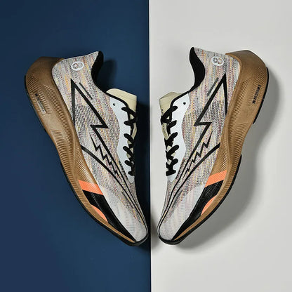 Real carbonboard racing running shoes couple's ultra-light cushioning sneakers men's thin mesh walking shoes
