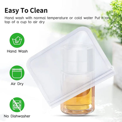 10-Pack Reusable Leakproof Food Storage Bags – BPA-Free & Freezer Safe
