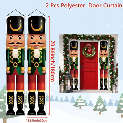 Merry Christmas Door Banner Decoration 2025 Christmas Decor for Home Xmas Hanging Ornaments Navidad Noel Gifts New Year 2026