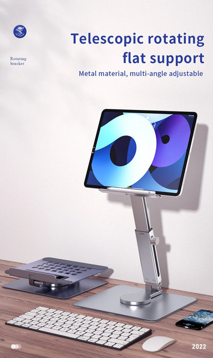 Aluminum Tablet Stand Desk Riser 360° Rotation Multi-Angle Height Adjustable Foldable Holder Dock For Xiaomi iPad Tablet Laptop