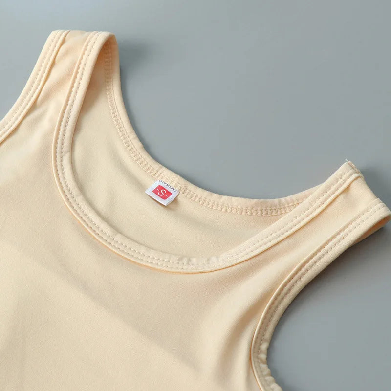 Women Flat Chest Binder With Bandage Pullover Half Length Corset Tank Top FTM Lesbian Transgender Underwear Vest Breast Binder