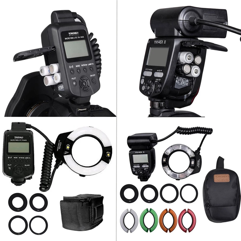 Yongnuo YN14EX II TTL Macro Ring Flash Speedlite Led Light  for Canon Sony Camera Oral Cavity Teeth Ornaments Close-up Shooting