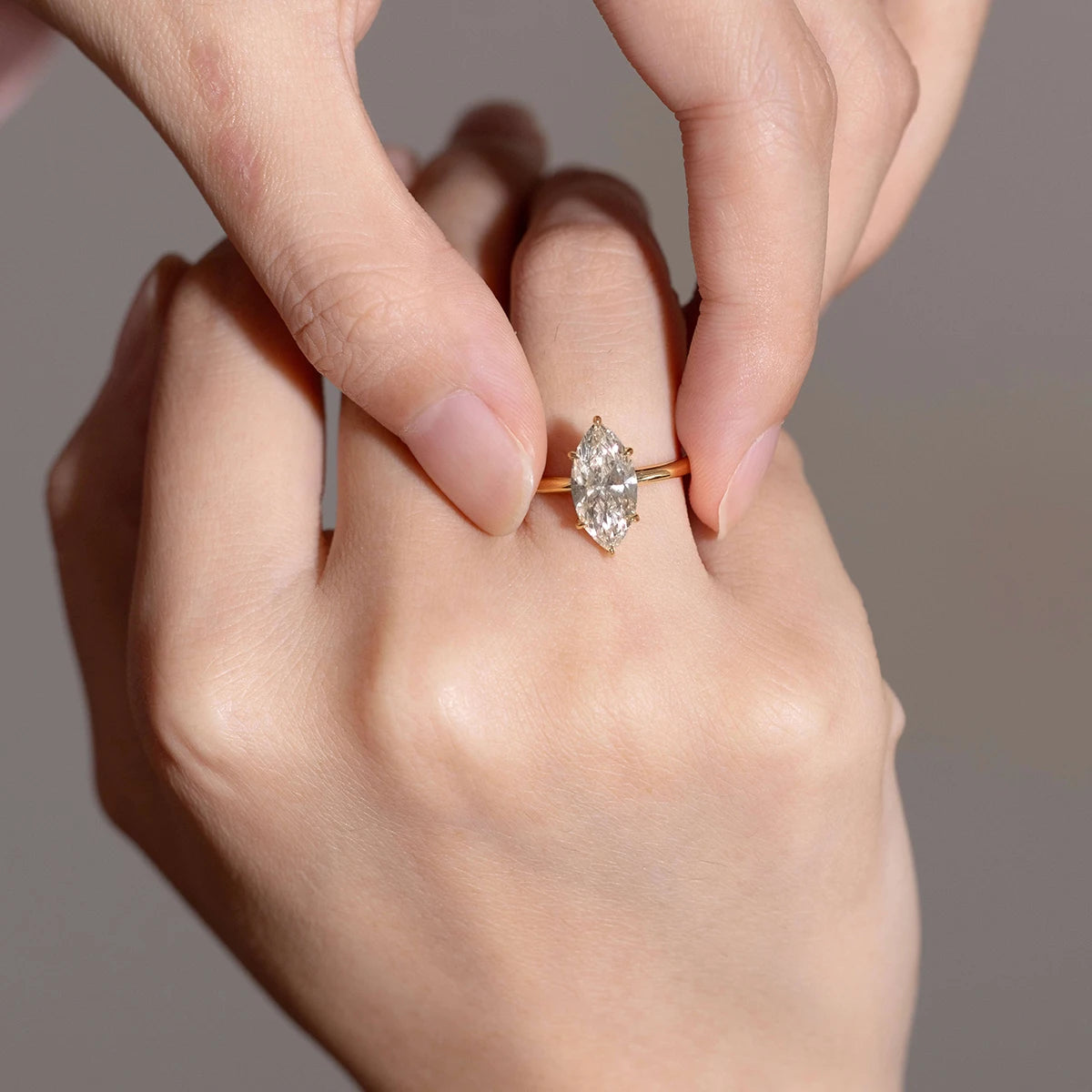 With GRA Certificate 3CT Marquise Moissanite Rings for Women 925 Silver Thin Ring Engagement Wedding Accessories Jewelry