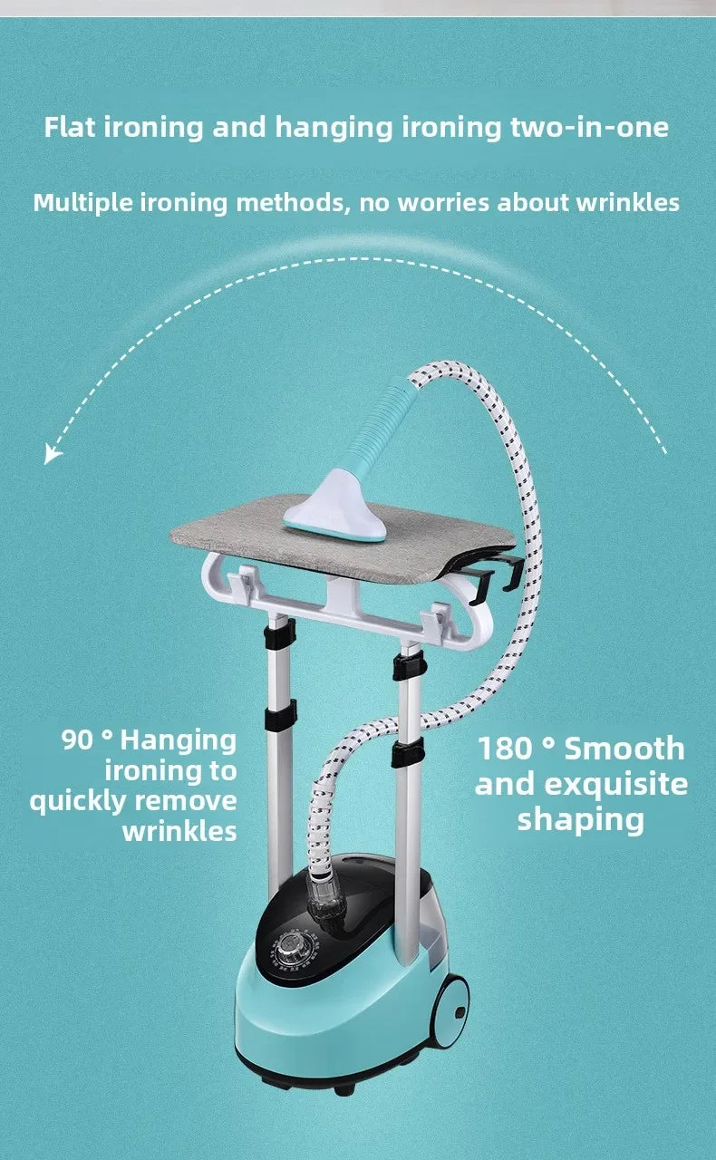 EU Handheld Double Rod Home Garment Steamer Equipment Standing Steam Iron Vertical Fast Heating Clothes Drying Ironing Machine