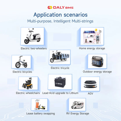 Daly BMS Smart Lifepo4 8S BMS Wifi Active Balancer 1A Current BMS 4S 12V 16S 48V Bluetooth 40A 60A 80A 100A 150A 200A Li-ion CAN