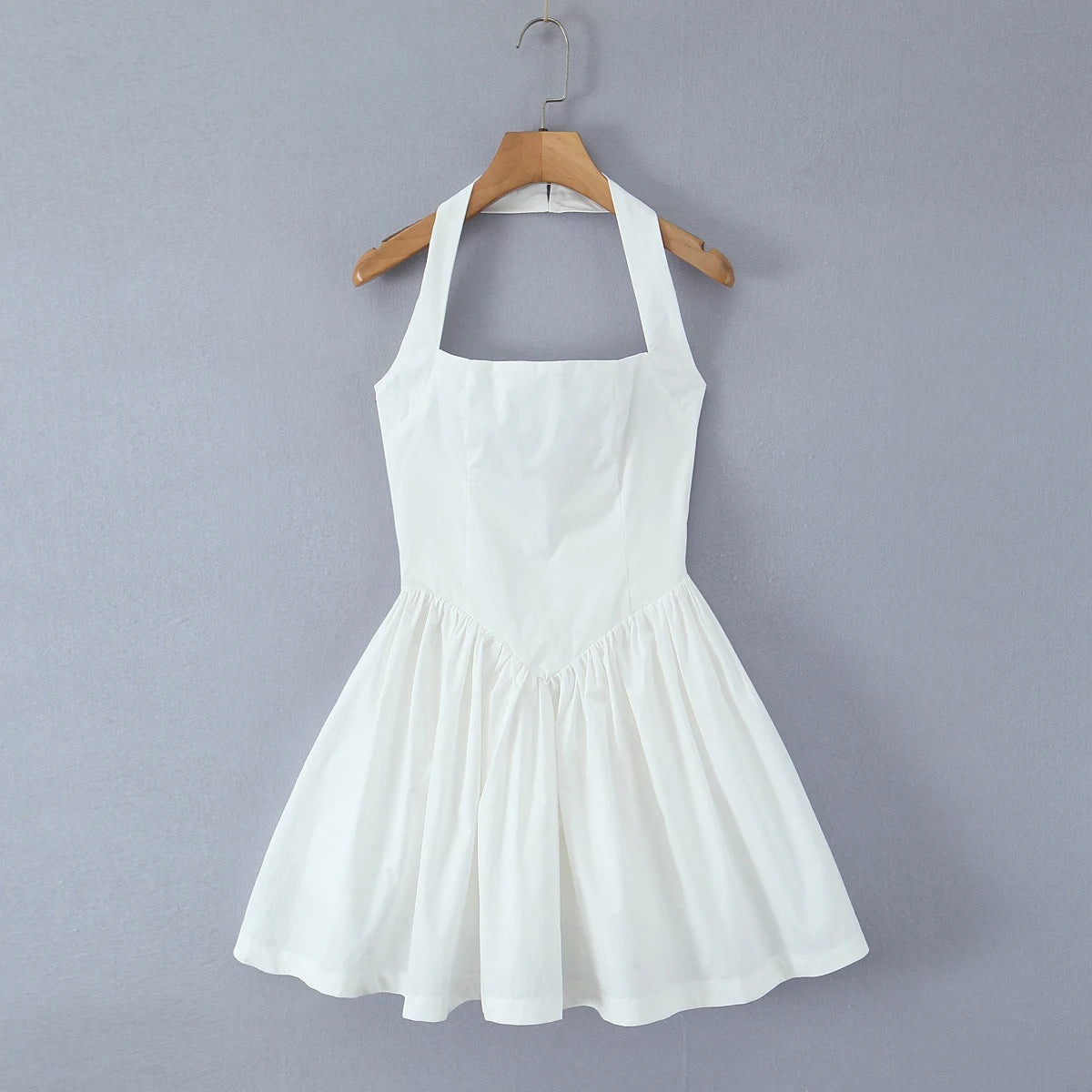 Yellow Halter Mini Dress – Backless A-Line Summer Style