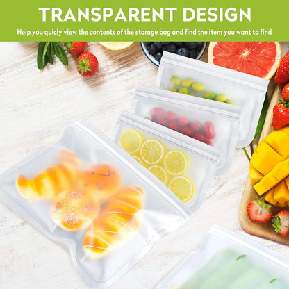 10-Pack Reusable Leakproof Food Storage Bags – BPA-Free & Freezer Safe