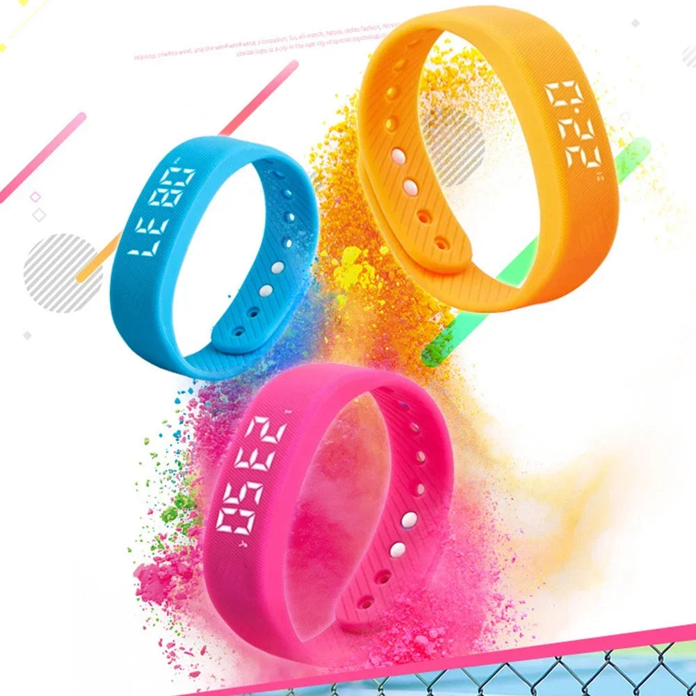 LED Digital Smart Bracelet Waterproof Smart Clock Smartband Vibration Alarm Reminder with Running Pedometer Monitor Smart Band