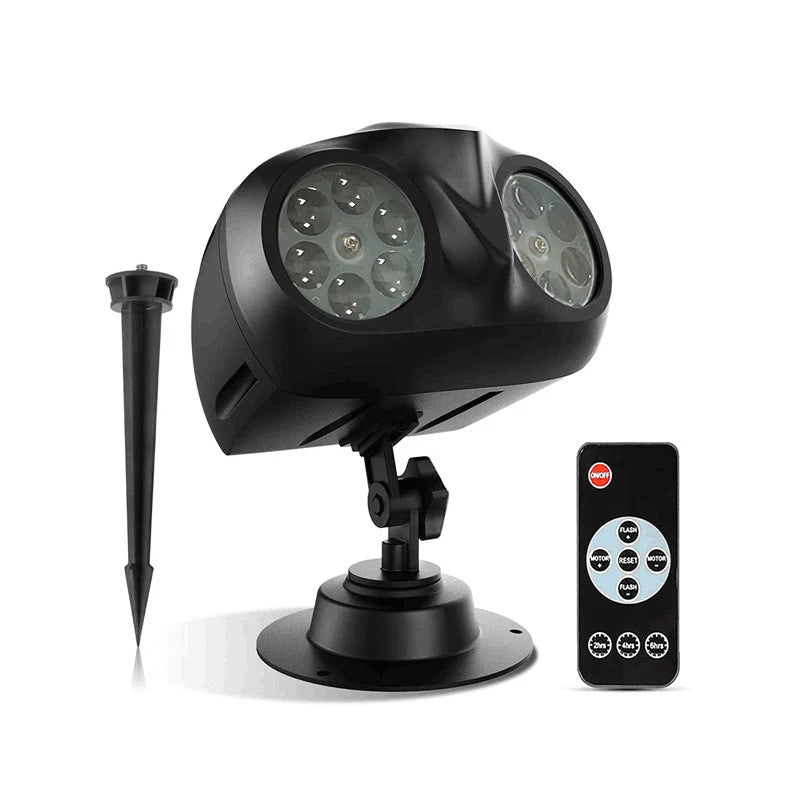 2025 Upgraded LED Snowflake Projector Light 2-in-1 Outdoor Waterproof Christmas Halloween Decor with Snowfall Pattern Party Lamp