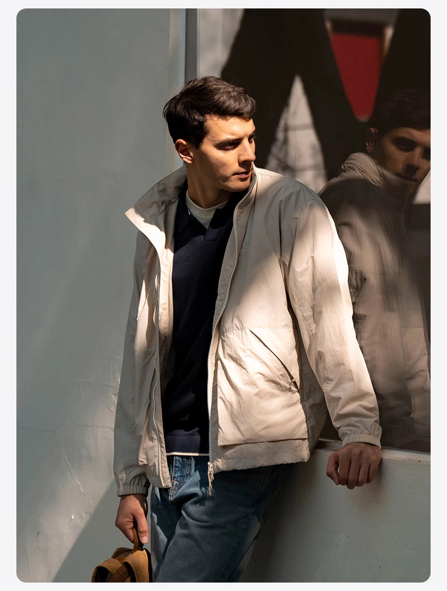 SIMWOOD Lightweight Hooded Jacket – Men’s Oversized Spring/Summer Coat