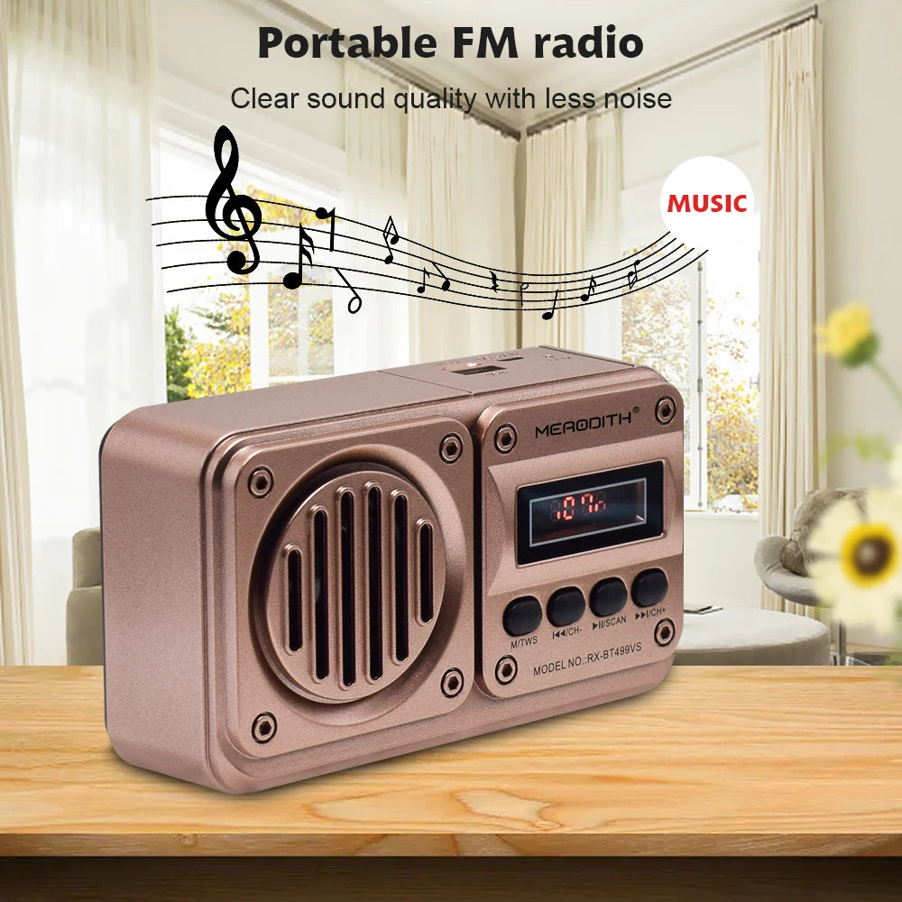 MD-499 Solar Bluetooth Speaker with FM Radio & USB MP3 – Emergency Power Bank