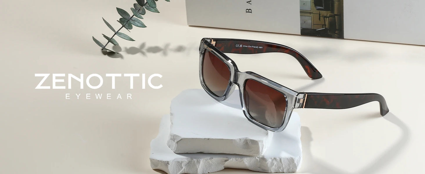 ZENOTTIC Retro Rectangle Sunglasses for Men Women Polarized UV400 Protection Classic Trendy Driving Sun Glasses