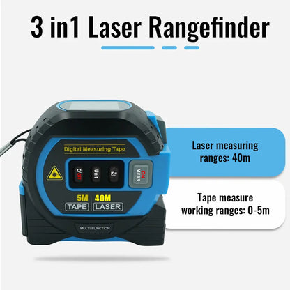 Laser Tape Measure 3 In 1 Digital Tape Measure High Precision Laser Rangefinder Steel Tape Measure High Elasticity