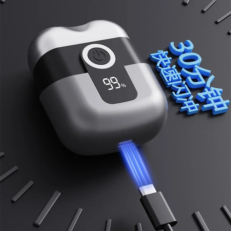 Mini electric shaver, compact and fast charging for home use, men's car shaver, portable for home use, gift for father and boyfr