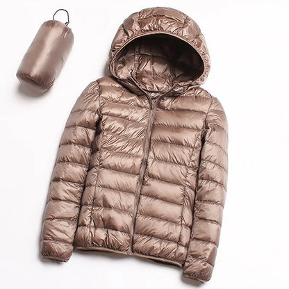 Plus Size 7xl 6xl 5xl Fall Women's Lightweight Water-Resistant Packable Hooded Jackets Autumn Winter Warm Female Down Coats