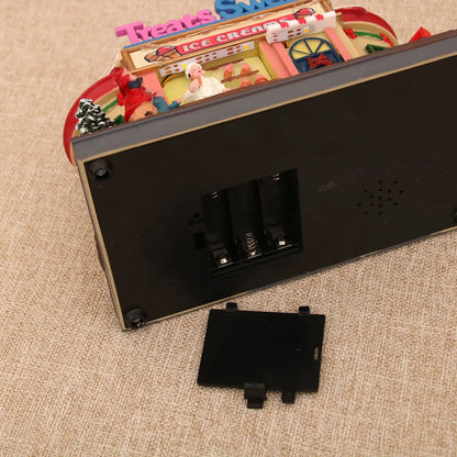 Christmas New Year Gift Rotating Glowing Octave Box Xmas Creative Kitchen Ornament Decoration Christmas Children Music Box Gift