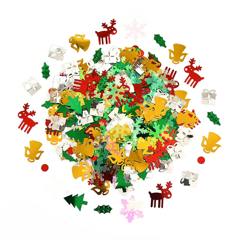 15g/bag Christmas Sequin Confetti Xmas Tree Snowflake Table Confetti 2024 Christmas Party Decoration for Home 2025 New Year Gift