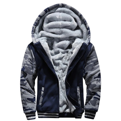 Winter Warm Sherpa Lined Coat for Men Heavyweight Plush Fleece Jackets Outwear Long Sleeve Zip Up Hoodie Sweatshirt Tops Outfits