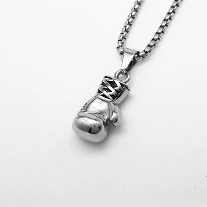 Boxing Gloves Boxer Men Necklaces Pendants Chain Punk Trendy for Boyfriend Stainless Steel Jewelry Creativity Gift Wholesale