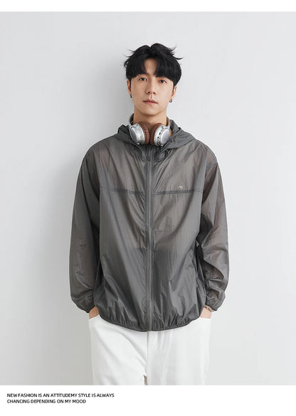 Men’s UPF 50+ Ice Silk Sun Protection Jacket – Lightweight, Breathable, Summer UV Hoodie