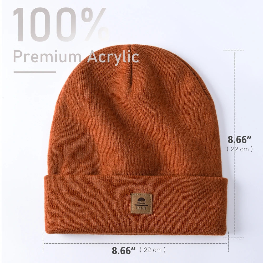Scalloped Beanie Hat Knitted Warm Cap with Fold-Over Cuff Autumn Winter Fashion Accessory for Men And Women